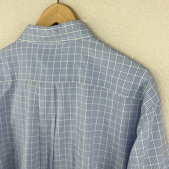 BROOKS BROTHERS Shirt Mens XL Gingham Check Non Iron Original Polo Cotton Blue - Picture 7 of 13